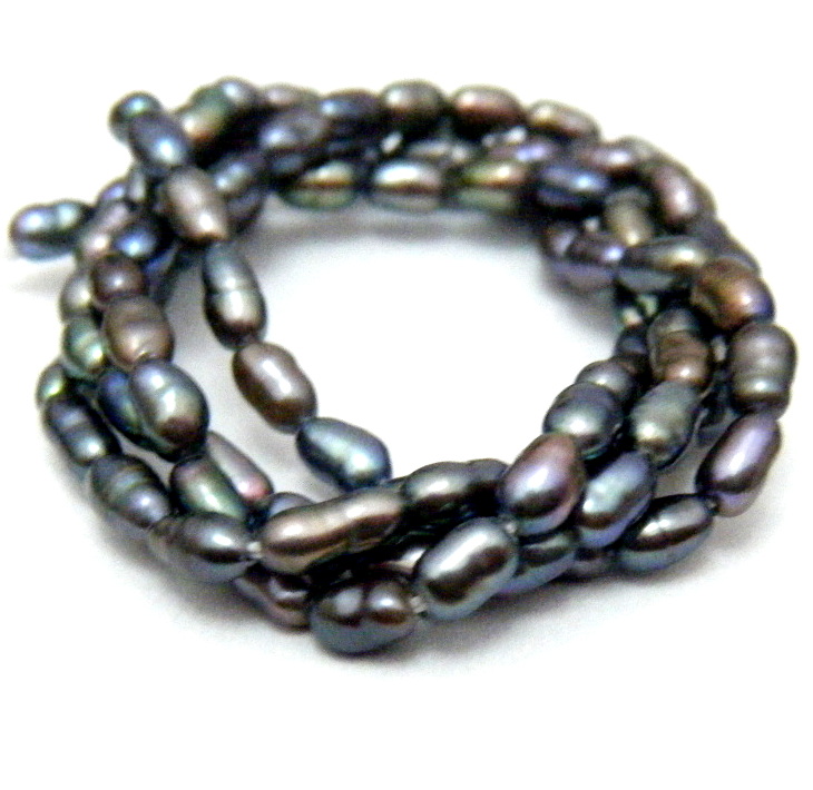 Black 2-3mm Rice Pearls